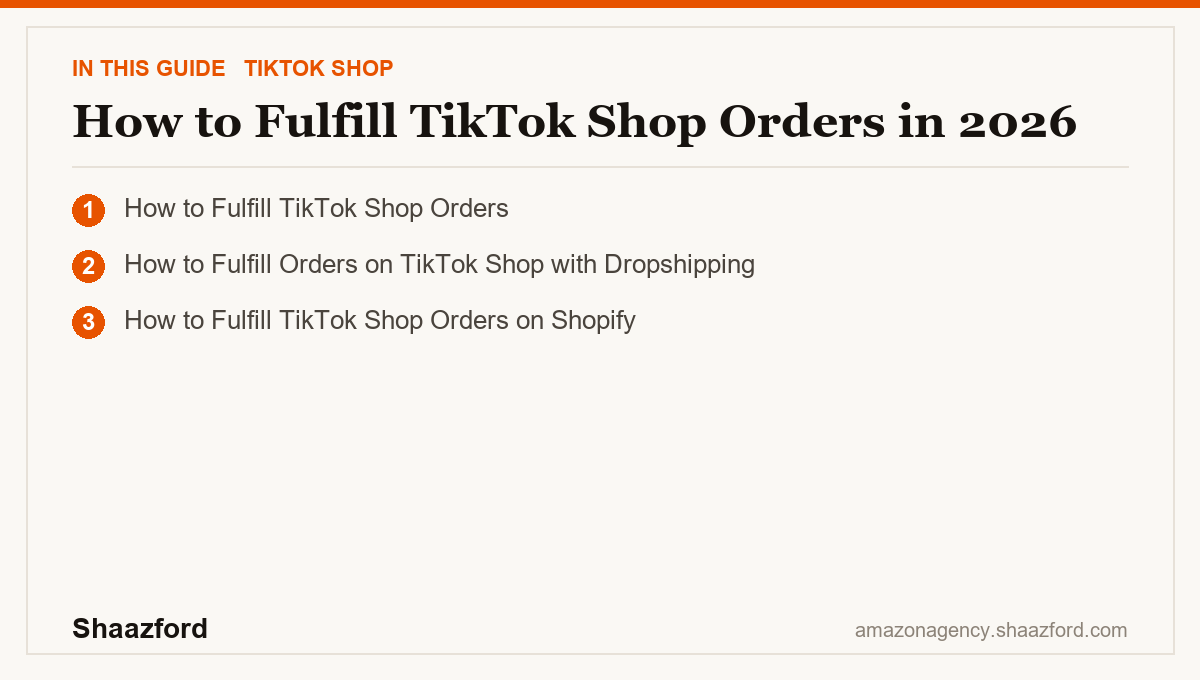 How to Fulfill TikTok Shop Orders in 2026: How to Fulfill TikTok Shop Orders, How to Fulfill Orders on TikTok Shop with Dropshipping, How to Fulfill TikTok Shop Orders on Shopify at a glance