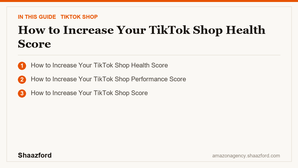 How to Increase Your TikTok Shop Health Score: How to Increase Your TikTok Shop Health Score, How to Increase Your TikTok Shop Performance Score, How to Increase Your TikTok Shop Score at a glance