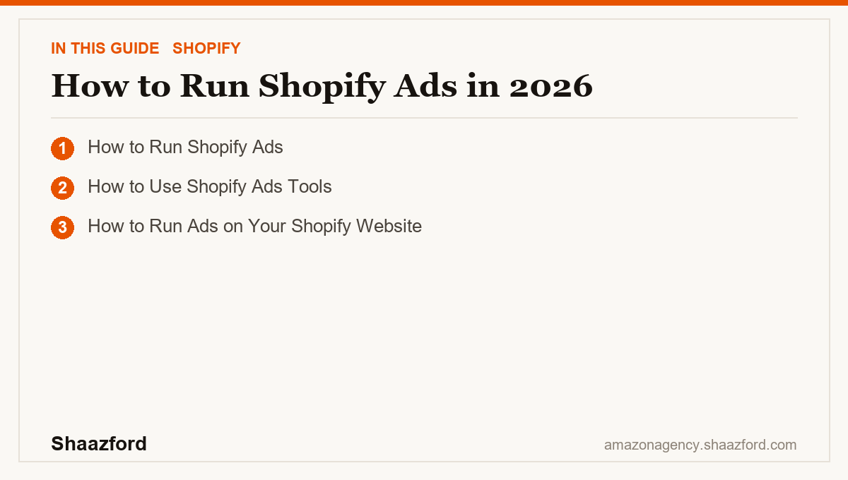 How to Run Shopify Ads in 2026: How to Run Shopify Ads, How to Use Shopify Ads Tools, How to Run Ads on Your Shopify Website at a glance