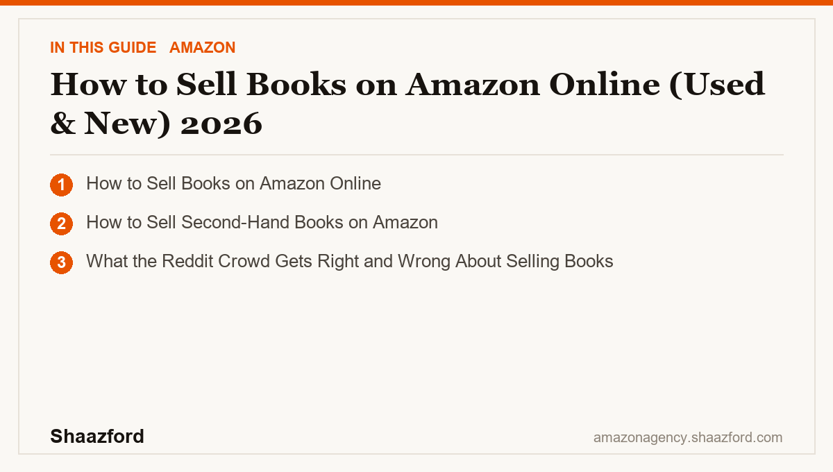How to Sell Books on Amazon Online (Used & New) 2026: How to Sell Books on Amazon Online, How to Sell Second-Hand Books on Amazon, What the Reddit Crowd Gets Right and Wrong About Selling Books at a glance