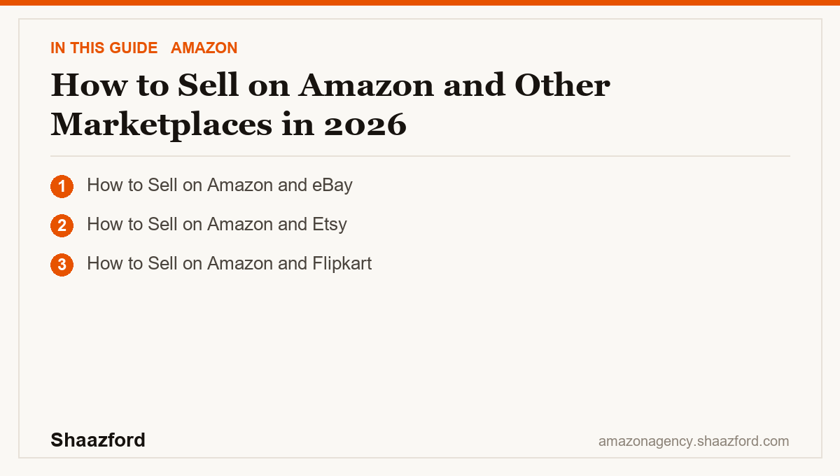 How to Sell on Amazon and Other Marketplaces in 2026: How to Sell on Amazon and eBay, How to Sell on Amazon and Etsy, How to Sell on Amazon and Flipkart at a glance