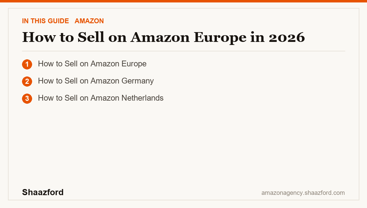 How to Sell on Amazon Europe in 2026: How to Sell on Amazon Europe, How to Sell on Amazon Germany, How to Sell on Amazon Netherlands at a glance