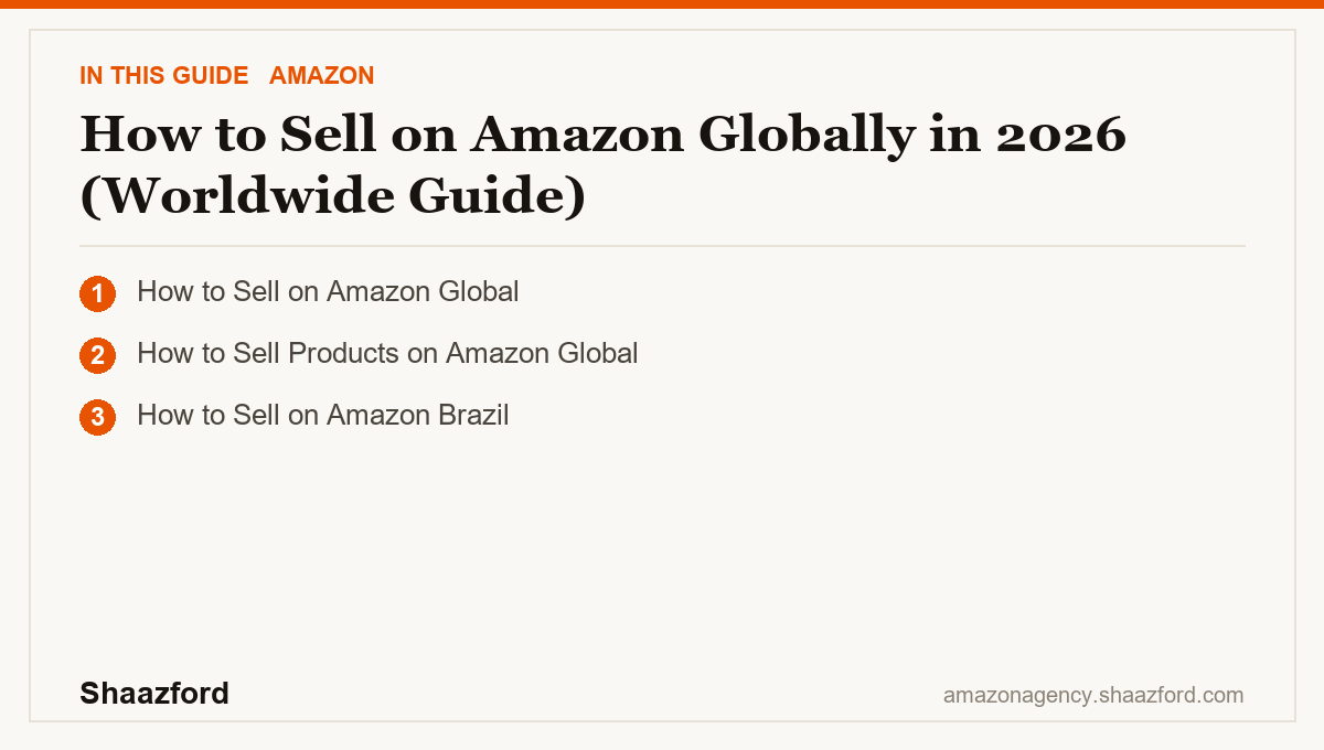 How to Sell on Amazon Globally in 2026 (Worldwide Guide): How to Sell on Amazon Global, How to Sell Products on Amazon Global, How to Sell on Amazon Brazil at a glance