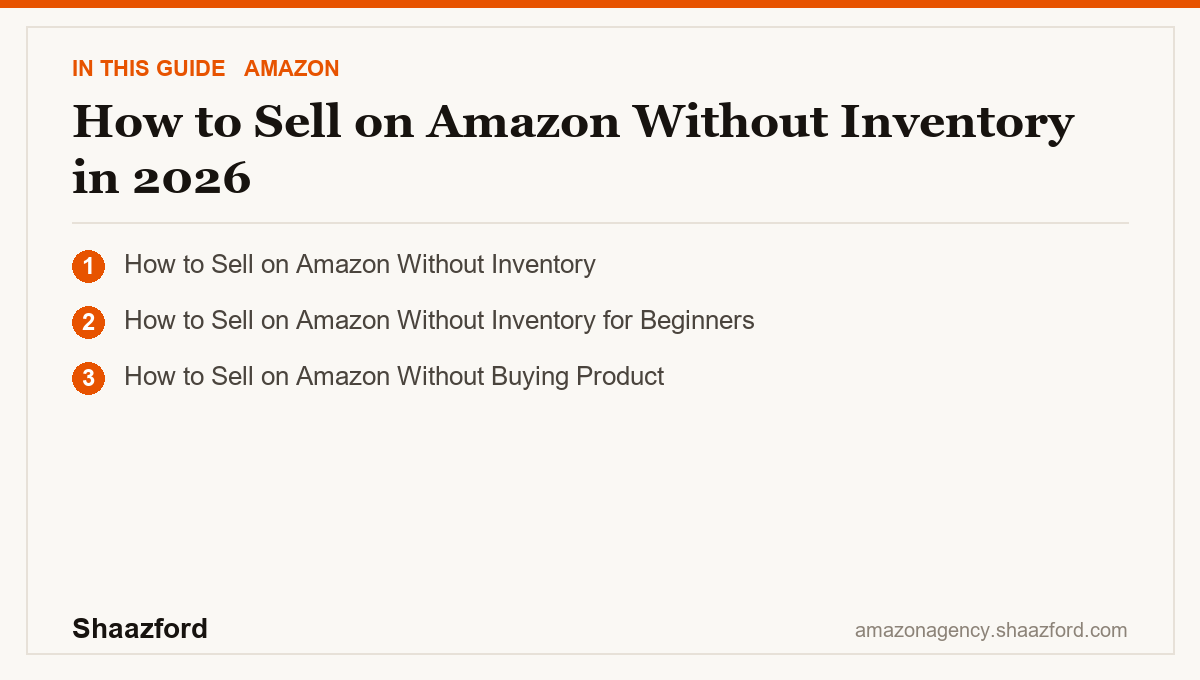 How to Sell on Amazon Without Inventory in 2026: How to Sell on Amazon Without Inventory, How to Sell on Amazon Without Inventory for Beginners, How to Sell on Amazon Without Buying Product at a glance