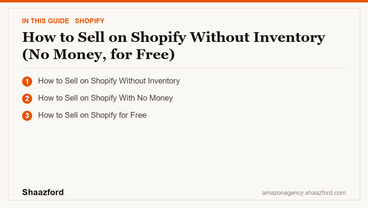 How to Sell on Shopify Without Inventory (No Money, for Free): How to Sell on Shopify Without Inventory, How to Sell on Shopify With No Money, How to Sell on Shopify for Free at a glance