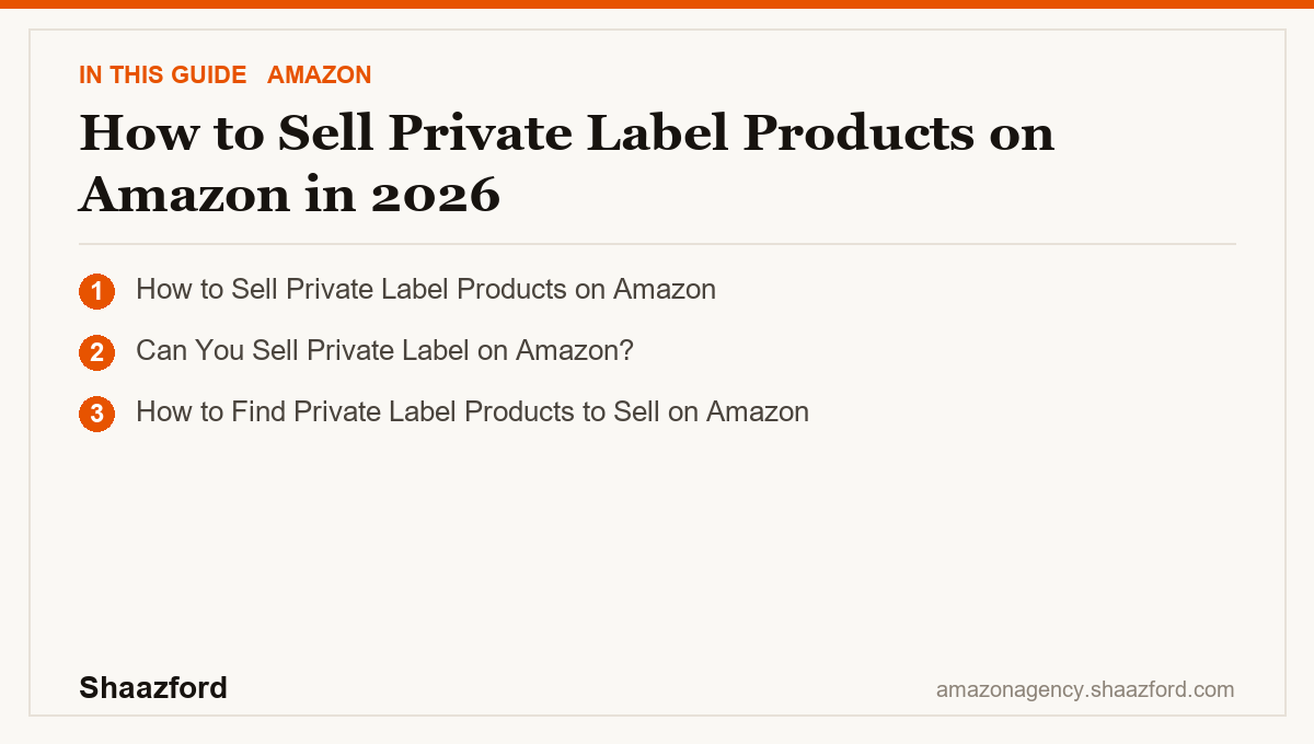 How to Sell Private Label Products on Amazon in 2026: How to Sell Private Label Products on Amazon, Can You Sell Private Label on Amazon?, How to Find Private Label Products to Sell on Amazon at a glance
