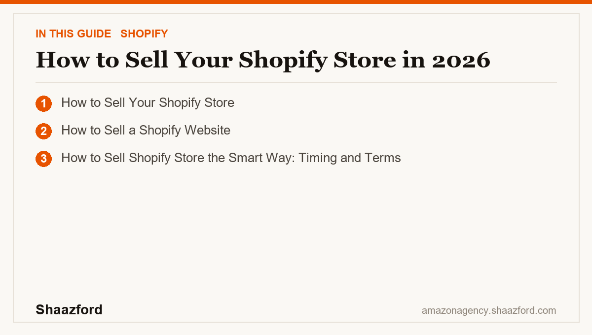 How to Sell Your Shopify Store in 2026: How to Sell Your Shopify Store, How to Sell a Shopify Website, How to Sell Shopify Store the Smart Way: Timing and Terms at a glance
