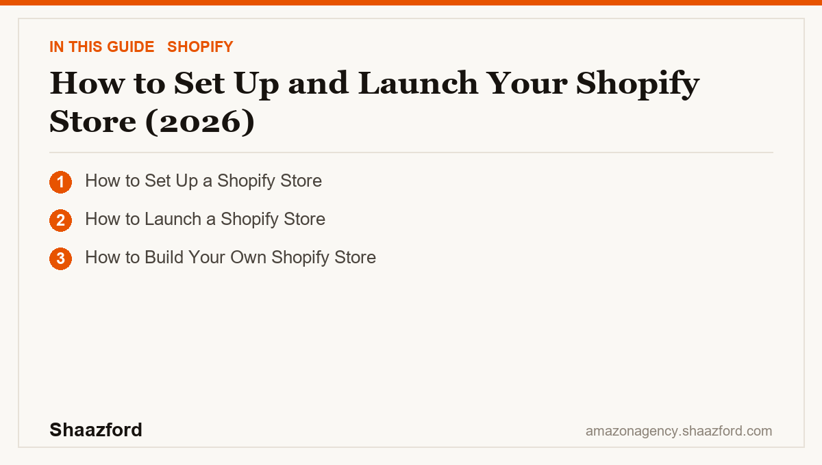 How to Set Up and Launch Your Shopify Store (2026): How to Set Up a Shopify Store, How to Launch a Shopify Store, How to Build Your Own Shopify Store at a glance